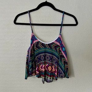 Colorful Dot Pattern Crop Tank Top